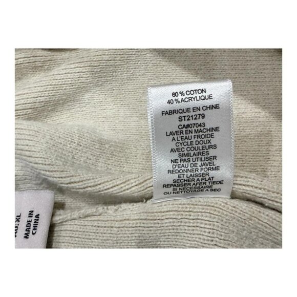 Sincerely Jules Pants Womens XL Beige Knit Joggers Ribbed Waist Cuffed Pockets - Picture 6 of 7